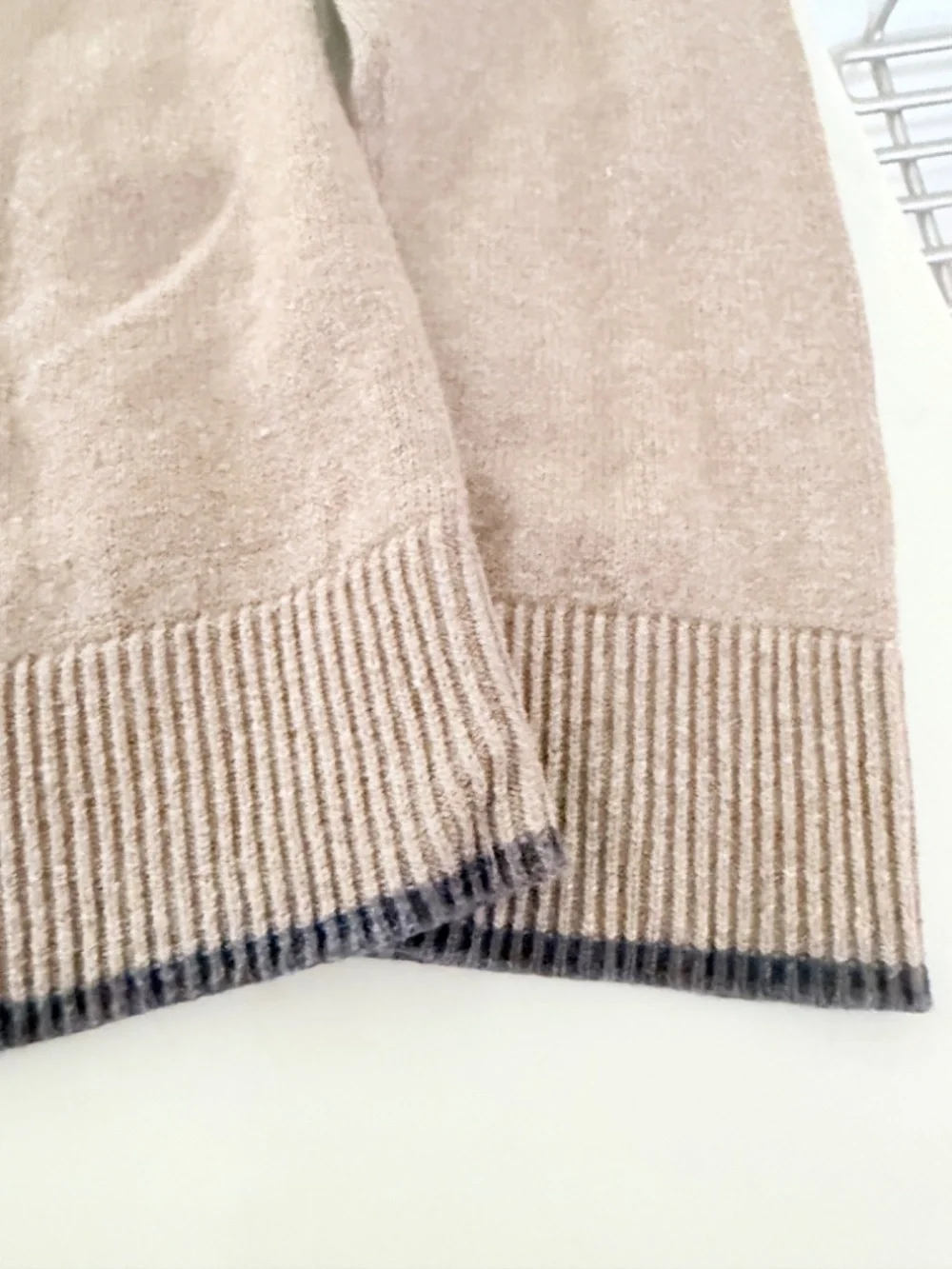 Brown checkerboard two-toned v-neck sweater
